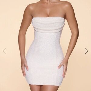 Elegant Strapless White Mini Dress - Oh Polly
